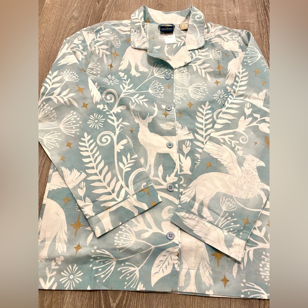 COPY - Pottery Barn Teen Harry Potter Magical Damask Pajama Set Mystic Mint Siz… - Picture 5 of 15